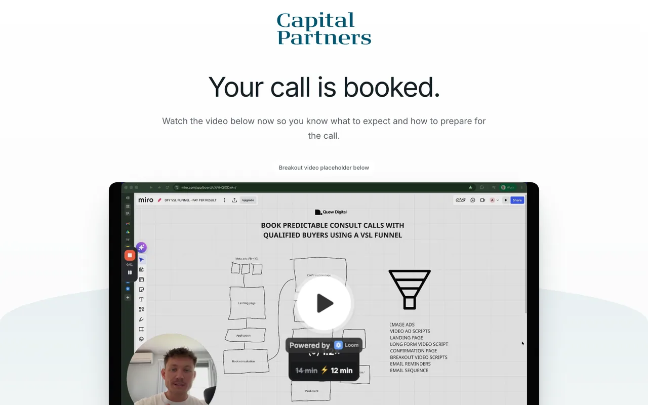 Confirmation page preview